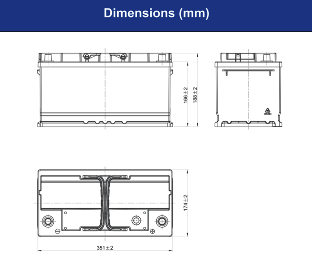 Paradigm-Dynamix 100Ah rechargeable battery backup for home Dimensions
